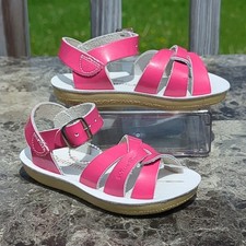 NEW Salt Water Sun-San Surfer Fushia Pink Leather Fisherman Sandal Kids 6
