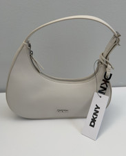 DKNY Beige Crescent Shoulder Bag, Zip Closure...