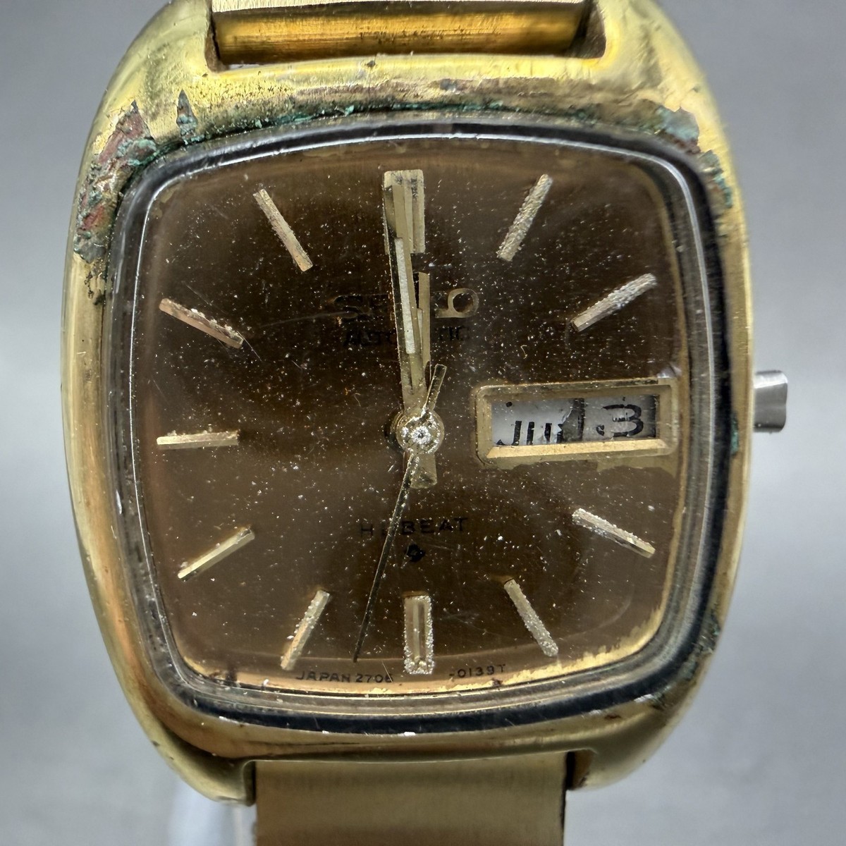 Seiko Automatic Watch Women 23mm Brown Dial Gold Plated Automatic