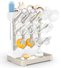 GoMaihe Baby Bottle Drying Rack Space Saving Vertical Bottle Dryer Holder -