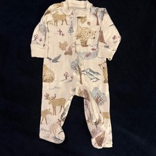 Little Planet by Carters Baby 3M Organic Cotton Woodland Bear Moose Sleeper PJS