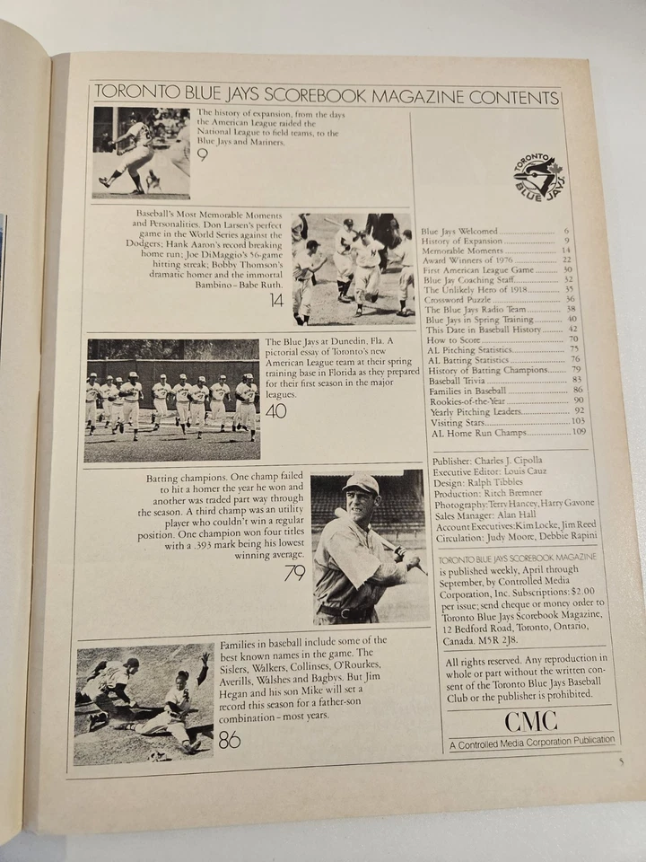 1977 Toronto Blue Jays Scorebook Magazine Vol. 1 No. 7 vs Seattle Mariners - Image 3 of 4