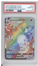 Charizard VMax 074/073 Pokemon PSA 10 GEM MT Sentiero del Campione Arcobaleno Segreto Raro