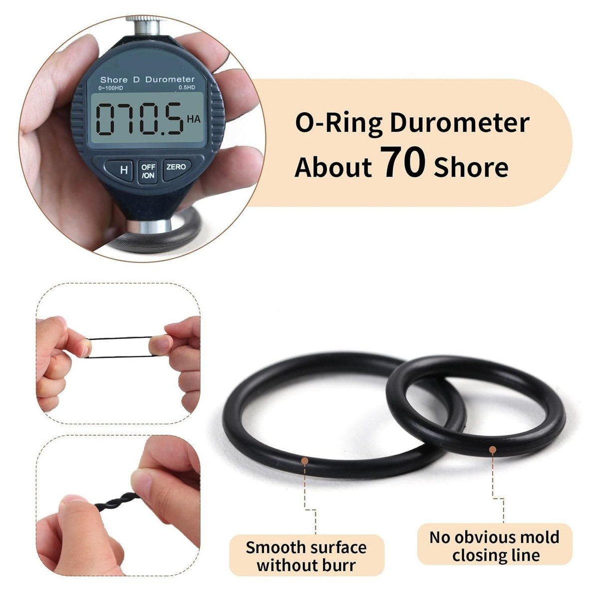 XBVV 1008 Pcs Nitrile 70A Rubber O Ring Kit, 32 Sizes USA Standard With