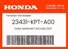 Honda Genuine Gear, Mainshaft Second (16T) - 23431-Kpt-A00