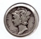 1945-S Mercury Silver Dime (949)