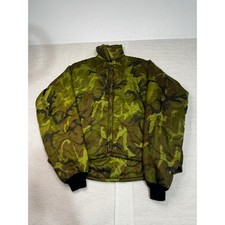 Vintage Quilted Camo Liner Jacket Full Zip Woodland Camouflage Military Style L