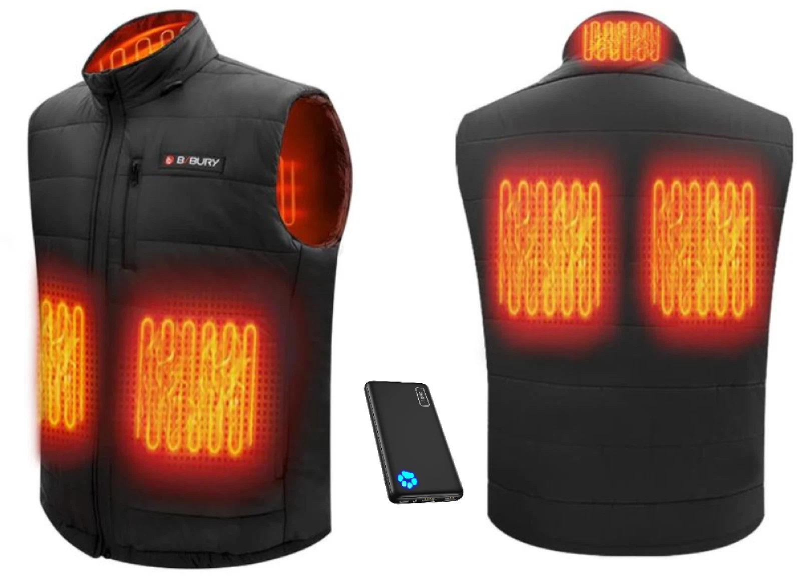 Mens Heated Gilet with 10000mah Power Bank - Large (HC28)