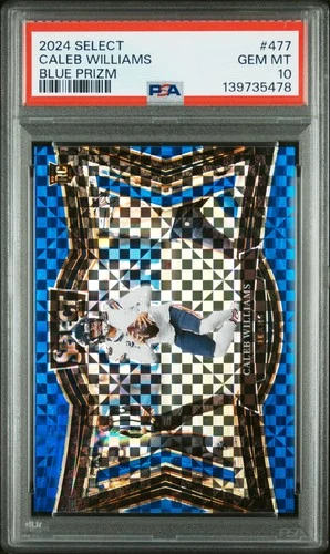 2024 PANINI SELECT BLUE PRIZM #477 CALEB WILLIAMS ROOKIE RC 10/75 PSA 10