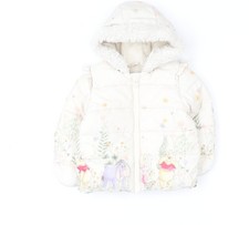 Cappotto invernale con cappuccio George Girls avorio Winnie the Pooh Puffer Jacket 3-6 mesi