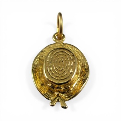 Sterling Silver Gold Vermeil Garden Hat Charm for Bracelet Gardening Gift Summer