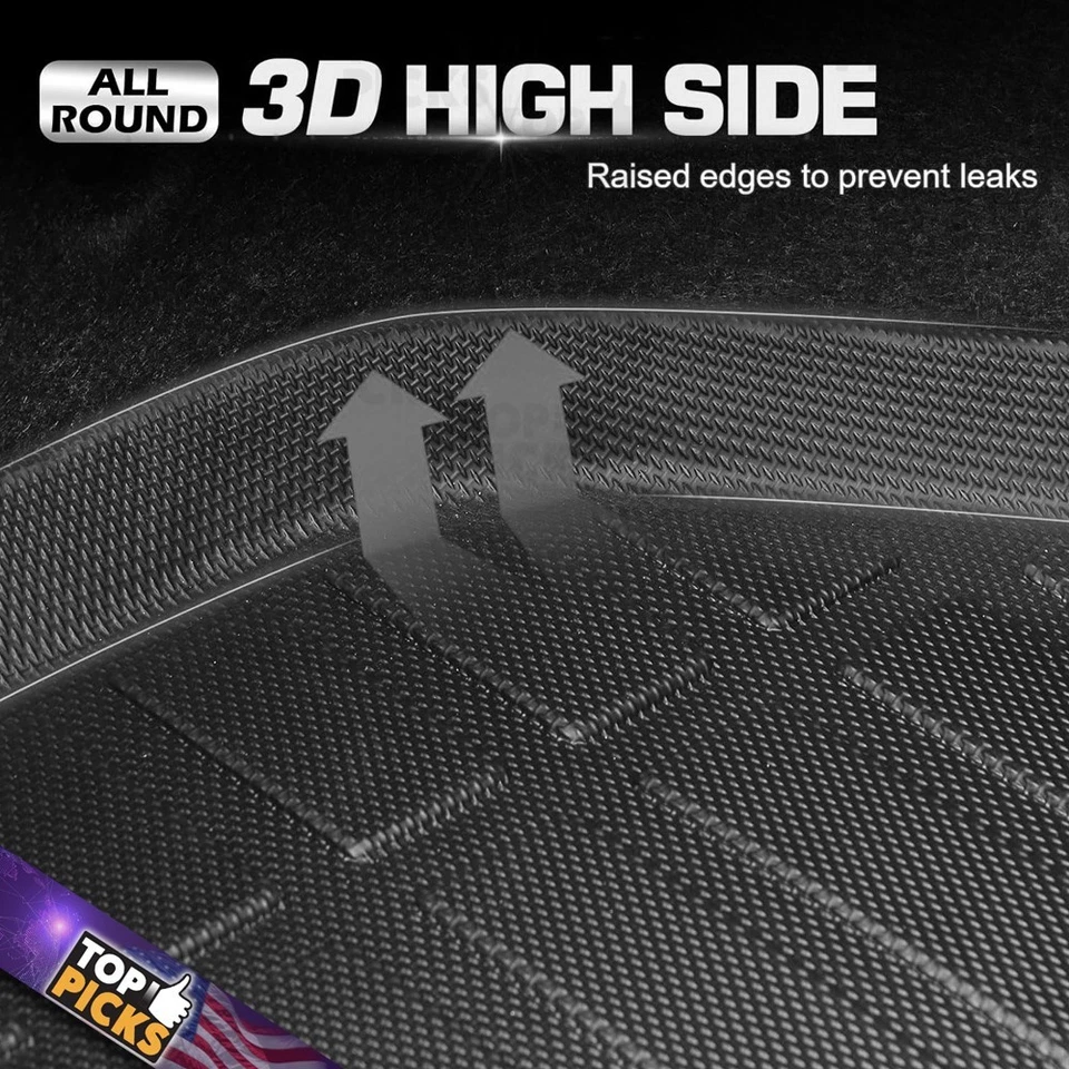 Alfombrilla de maletero trasera negra TPE para todo tipo de clima para Dodge Grand Caravan 08-20 Foto 2 de 4