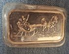 Silver Towne .999 1 oz fine silver horse and sleigh art bar oz Santa Christmas