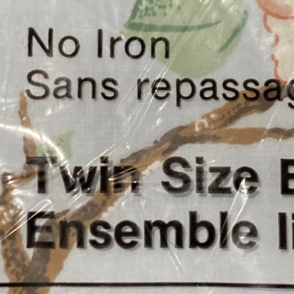 Vintage Sears Twin Bedding Set Flat Fitted Sheets Pillowcase Blue Floral New - Image 3 of 4