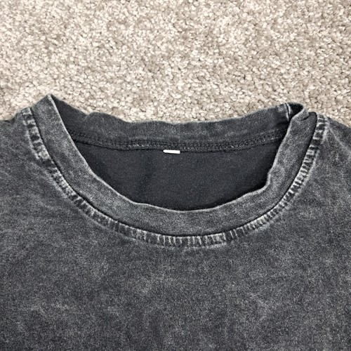 Unbranded Youths Acid Wash T-Shirt Black Small - Picture 2 of 7