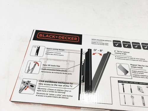 Lot of 6 BLACK+DECKER BDX-04T 32-Inch to 70-Inch Tilting Flat Panel Medium Mount - Picture 6 of 7