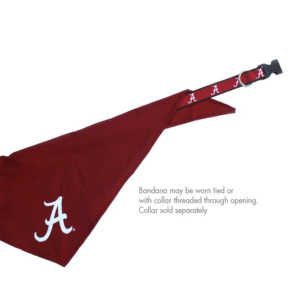 Bandana Alabama Crimson Tide Dog Lg - corbata o uso con collar - colegial - NUEVO Foto 3 de 4