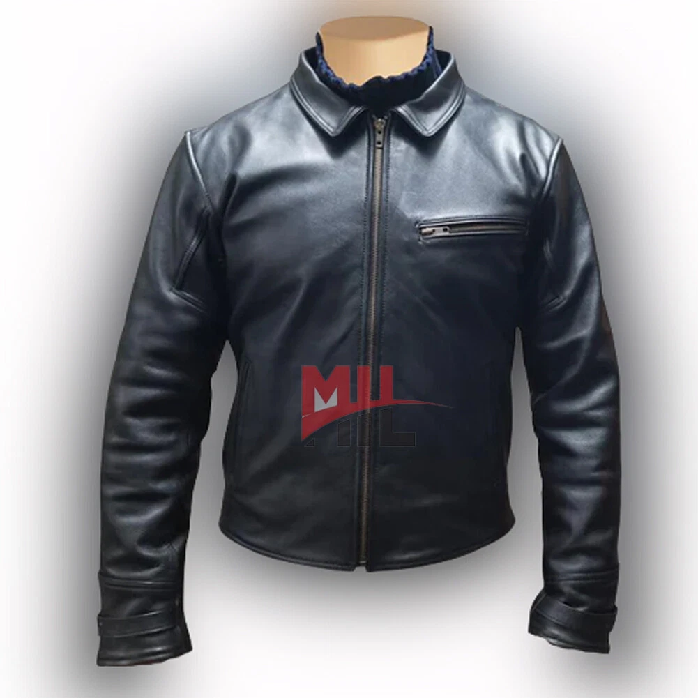 Handmade Men's Black Genuine Leather Jacket, Slim Fit Biker Fashion Jacket image 1