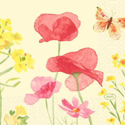 Duni Servietten Poppy Field 24x24 cm 3lagig 50 Stück 1er Pack