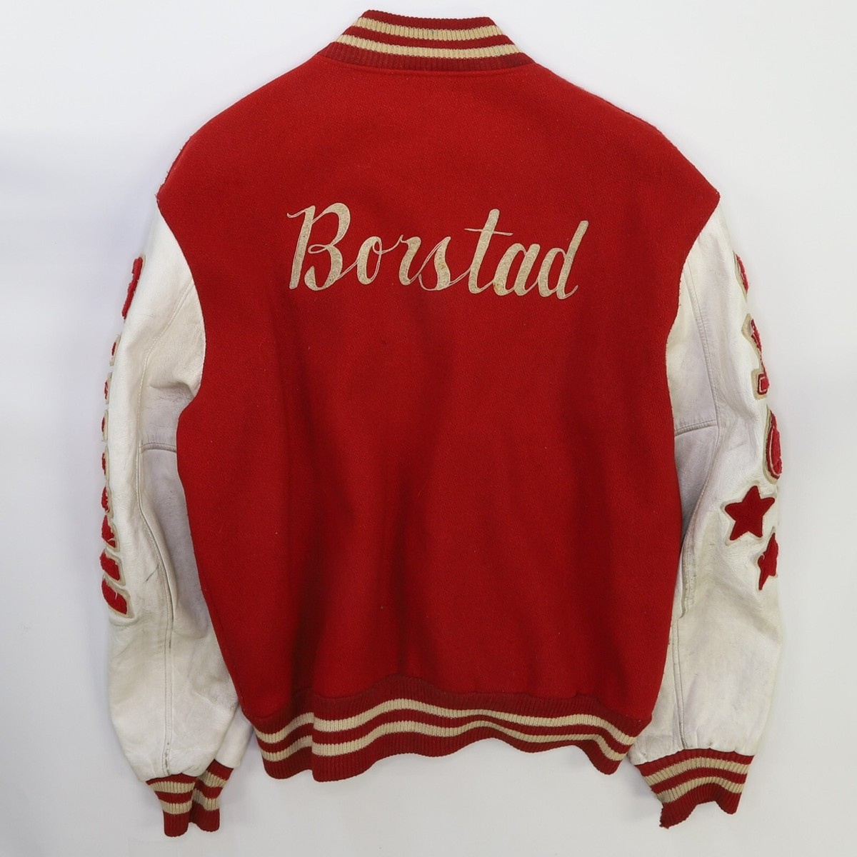 Vintage Borstad Wool Letterman Varsity Jacket Size 44 80s
