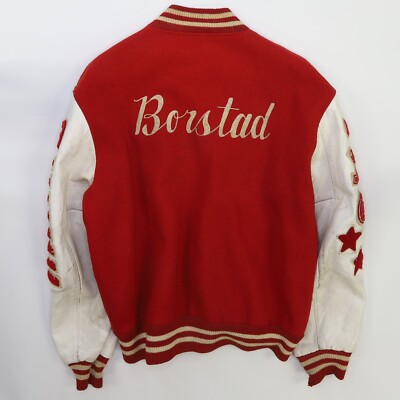 Vintage Borstad Wool Letterman Varsity Jacket Size 44 80s