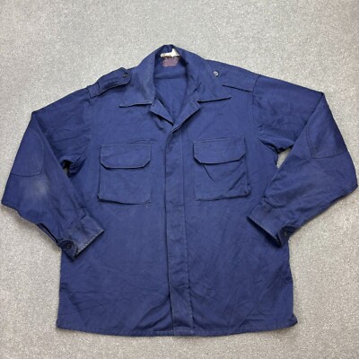 VINTAGE französische Jacke Erwachsene Large blau Outdoor Hausarbeit Arbeitskl...