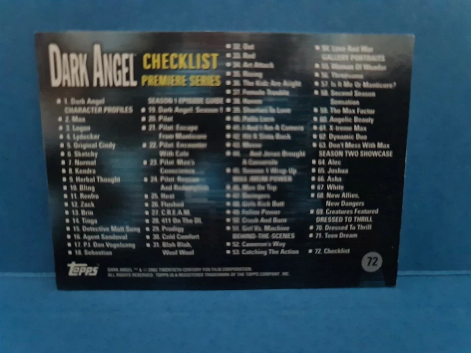 Dark Angel 2002🏆 Topps #72 Trading Card 🏆FREE POST - Image 2 of 2