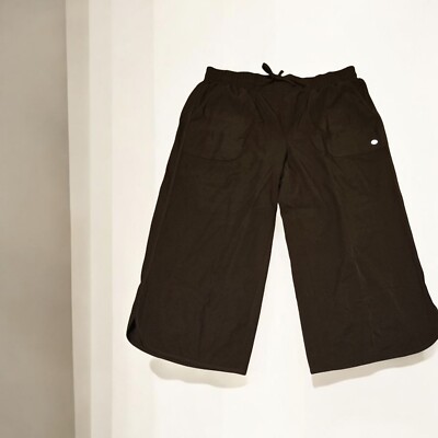 BALEAF Women's Capri Pants Wide Leg NWT Water Resistant Size Large Black (201)