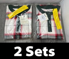 2pk Hearth  Hand with Magnolia Kids Unisex Pajama Set Multi Holiday Plaid Sz 10
