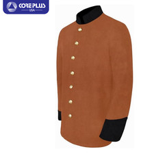 Men's US Civil War Officer's Sack Coat -Black Solid Cuff Collar, Classic Style
