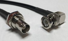 BNC Male Angle to BNC Female Bulkhead Pick Your Length RG58 Coax Cable 50ohm USA