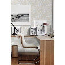 Triangle pattern Non-woven wallpaper golden and gray wall mural wall decor