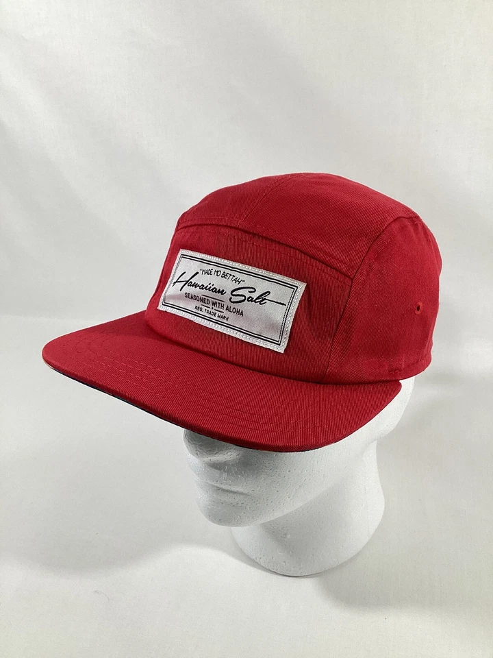 Gorra Hawaiana Salt 5 Paneles Ajustable Rojo 100% Algodón Aloha OSFM Foto 2 de 4