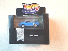 Mattel HOTWHEELS Collectibles 1969 AMX sealed Box (Lt Blu With BlK Rac Stripes)