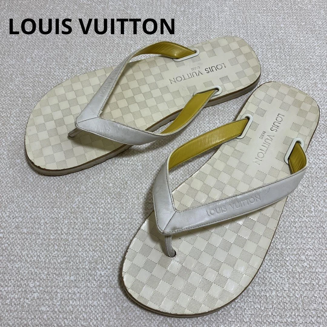 Louis Vuitton LOUIS VUITTON beach sandals Damier ivory 38 eBay