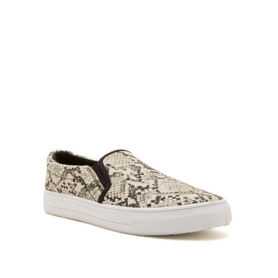 faux snakeskin slip on sneakers