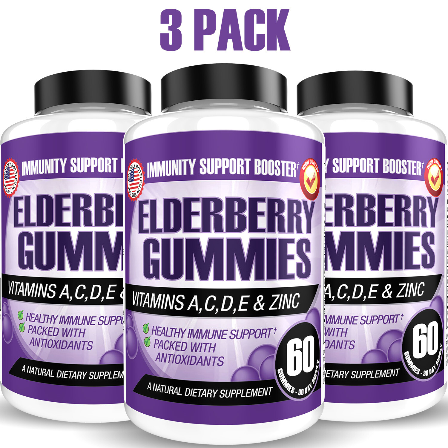 SAMBUCUS BLACK ELDERBERRY Gummies Immune System Support + Zinc