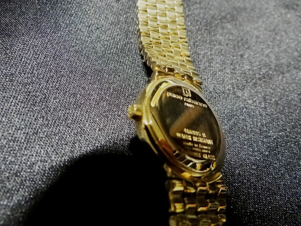 Reloj Pulsera, Dama Michel Herbelin / Paco Rabanne Oro ETA Suizo 7 Joyas Zafiro Foto 4 de 4
