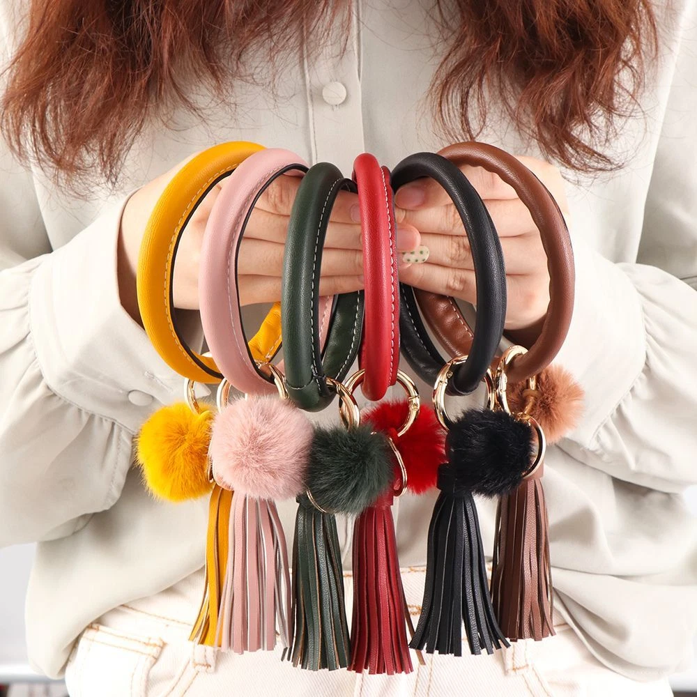 O ring keychain leather sale