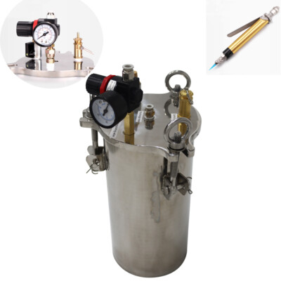 #ad #ad 3L 5.2in Stainless Steel Pressure Tank Dispenser Glue Dispensing Storage Bucket $240.00
