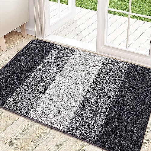 Indoor Door Mat, 32x20 Non-Slip Absorbent Dirt Trapper 32'' x 20'' Grey