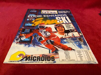 SPIEL21 COMPUTERSPIELE WERBUNG 11X8 EDDIE EDWARDS SUPER SKI SPECTRUM COMMODORE