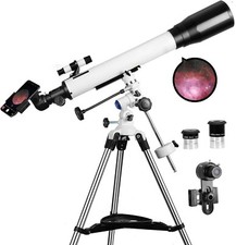 Telescopes for Adults, 70mm Aperture and 700mm Focal Length Smartphone Adapter