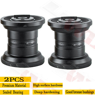 2PCs Track Roller Bottom Roller Black Fits Yanmar VIO50 Excavator Undercarriage.