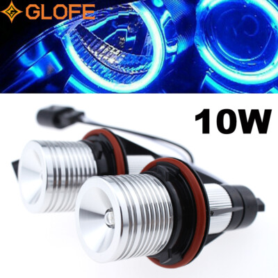 2x Blue LED Angel Eye Halo Ring Marker Light Bulbs Lamp For BMW E39 E60 E53 X5