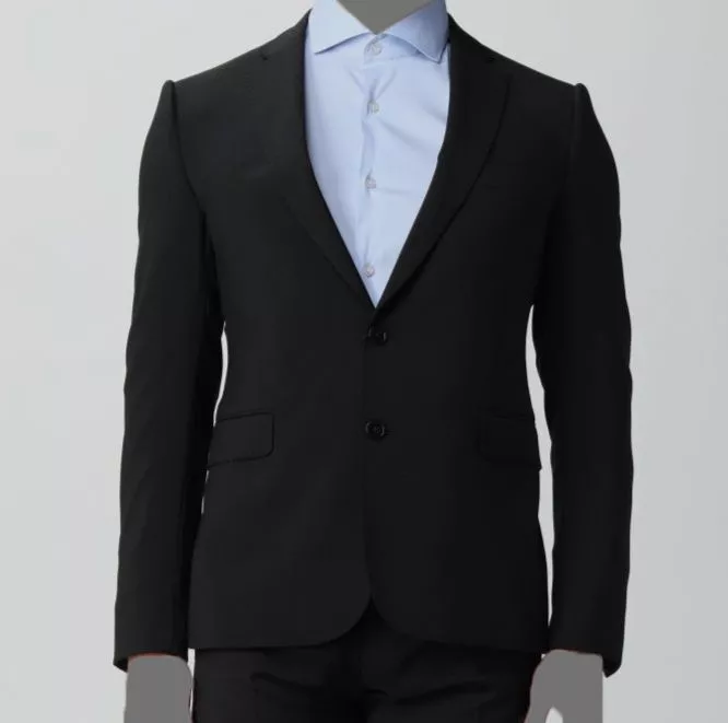 2395 Giorgio Armani US 46L EU 56L Men Black Wool Suit Sport Coat Jacket Blazer