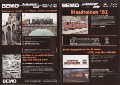 catalogue BEMO narrow gauge railway HOe 9 mm HOm 12 mm novelties 1982 D aa