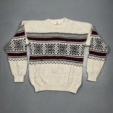 Vintage 90s River Trader Knit Fair Isle Sweater Large USA Made VTG Fall Cabin