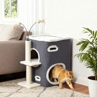 Pawhut Kratzbaum 58 Cm Kleiner Katzenturm Mit HöHle, 3 PlüSchballen, SisalstäMme