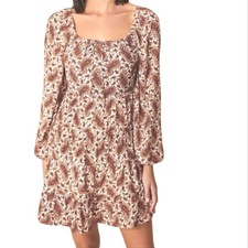 Faithfull The Brand Naline Paisley Print Mini Dress. S